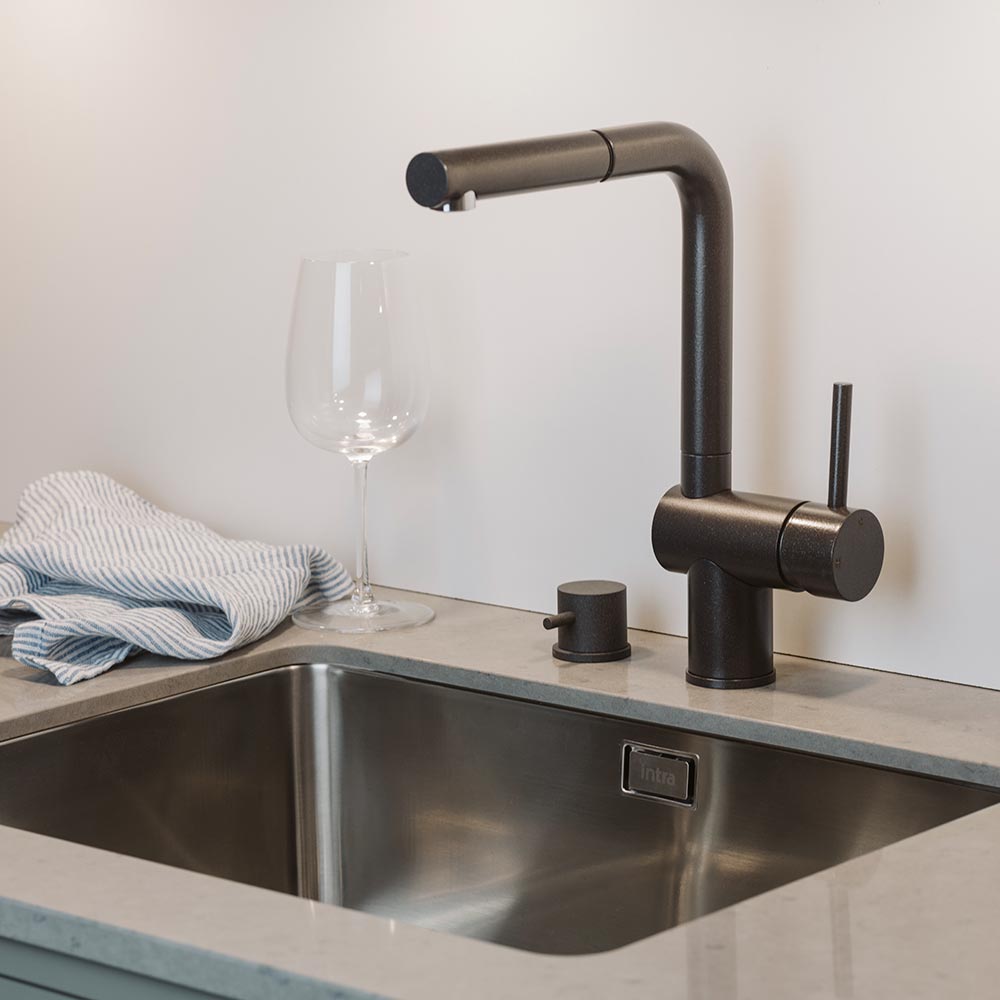 Kitchen Mixer Tap Venedig - Pull-Out Spout - Silgranit Anthracite