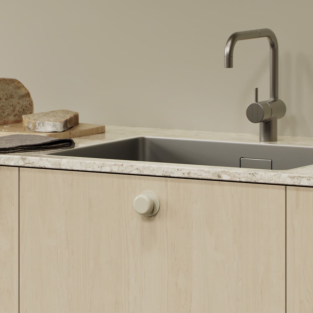 Cabinet Knob Colette - 50mm - Glossy Dusty Creme