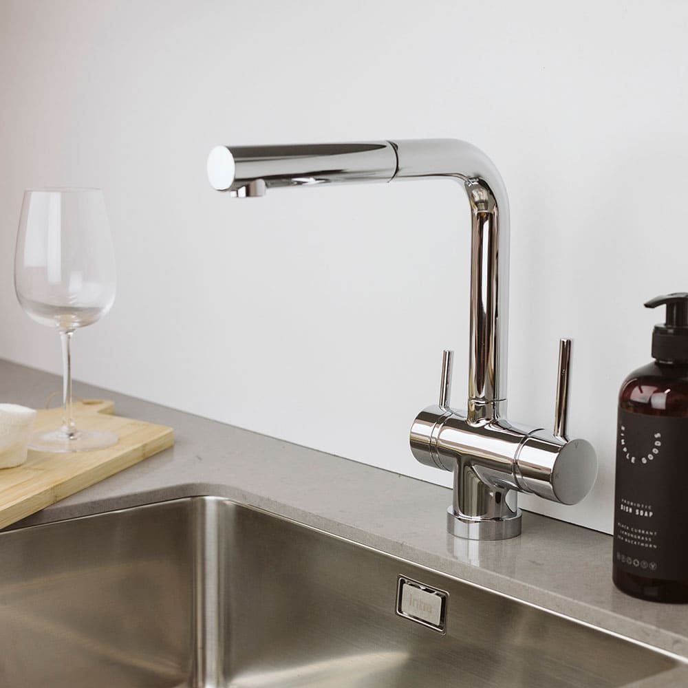 Kitchen Mixer Tap London - Pull-Out Spout - Chrome