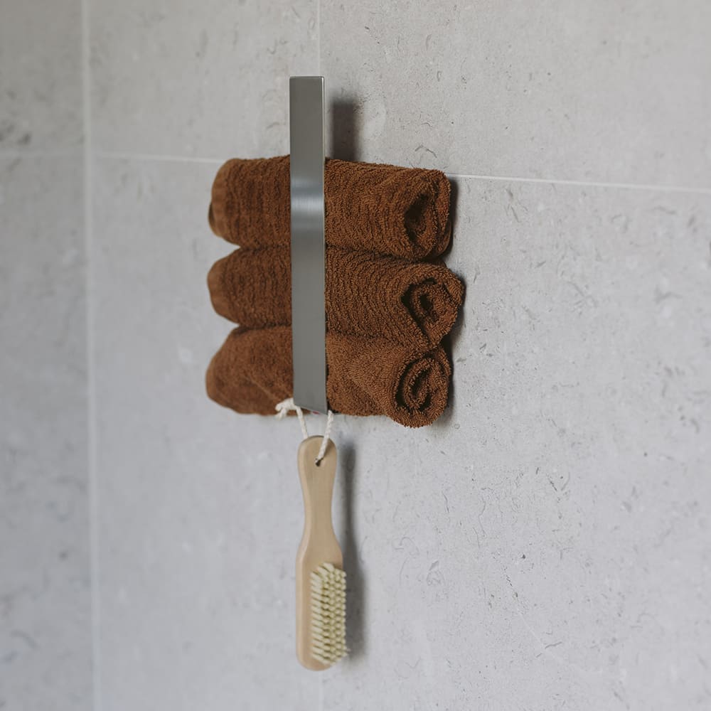 Towel Holder Base - Brushed Stainless Steel