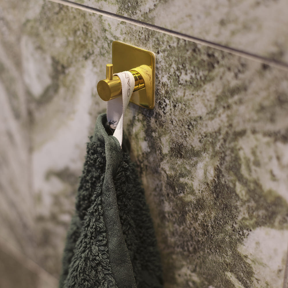 Towel Hook Base 220 1-Hook - Polished Brass